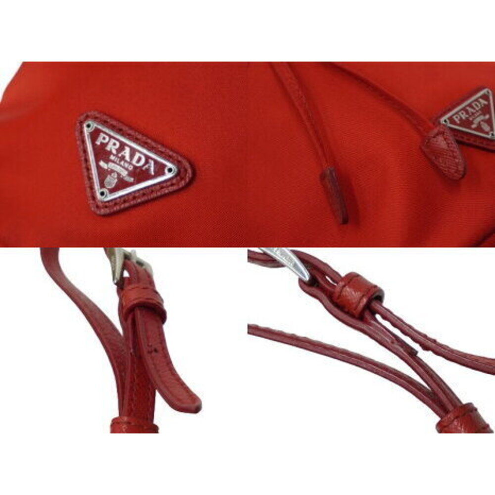 Prada Nylon Drawstring Red Triangle Logo Accessor… - image 6